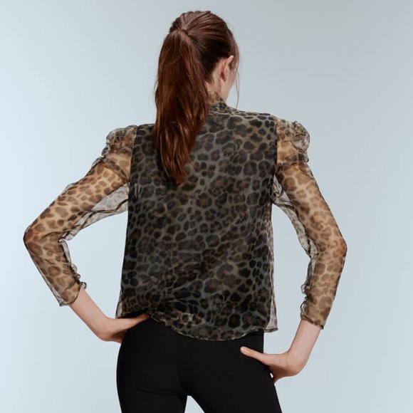 Zara Animal Print Organza Blouse - Picture 11 of 11